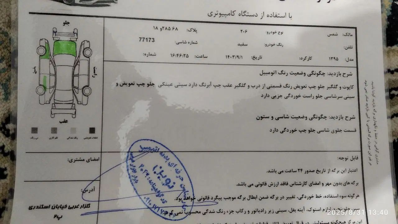 پژو 206 تیپ 5 - 1395