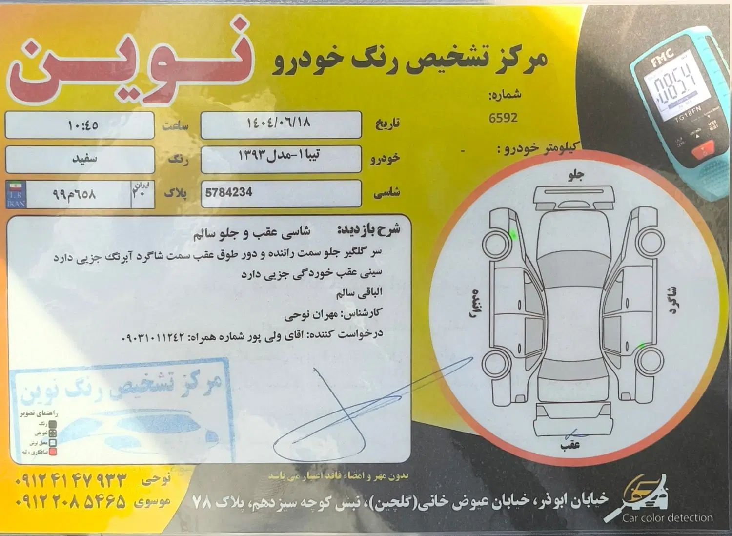 تیبا صندوق دار SX - 1393