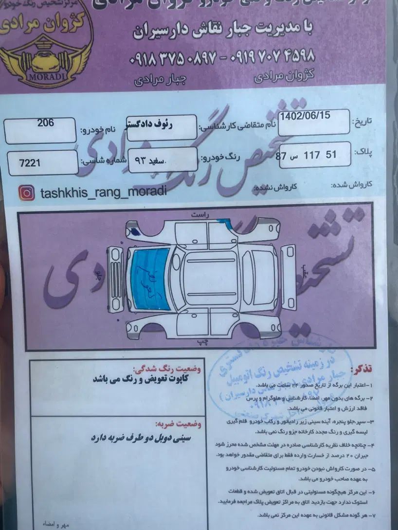 پژو ۲۰۶ صندوق دار v8 - 1393