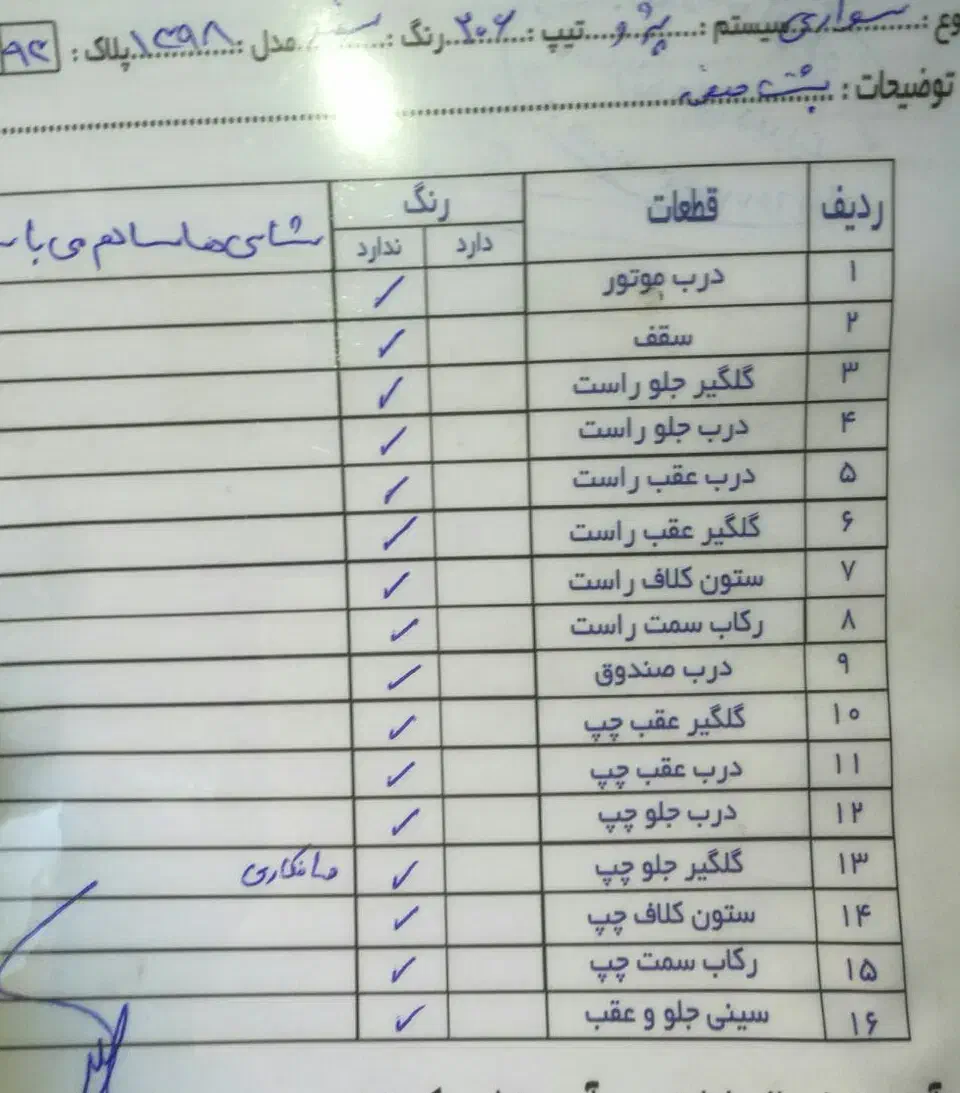پژو ۲۰۶ صندوق دار v8 - 1398