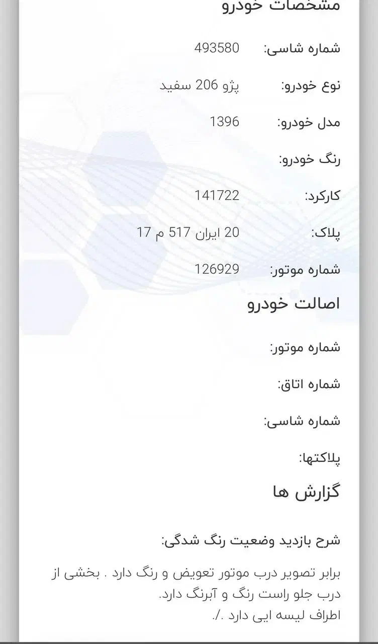 پژو 206 تیپ 2 - 1396