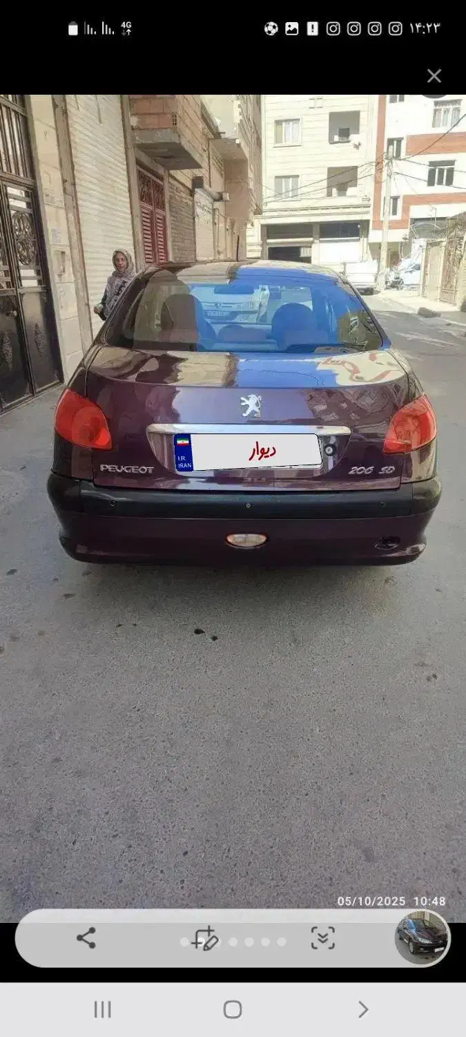 پژو ۲۰۶ صندوق دار v8 - 1390