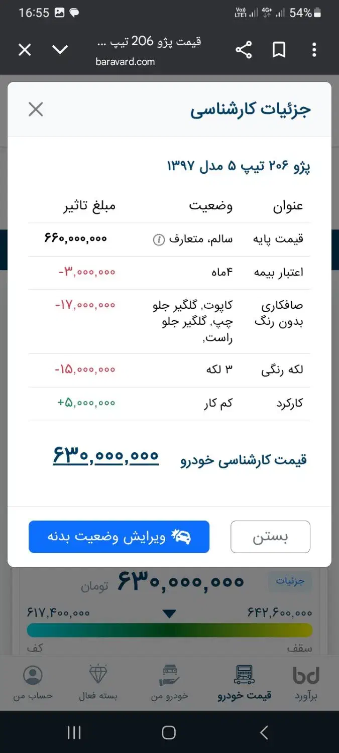 پژو 206 تیپ 5 - 1397