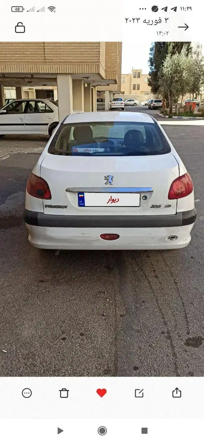 پژو ۲۰۶ صندوق دار v20 - 1389