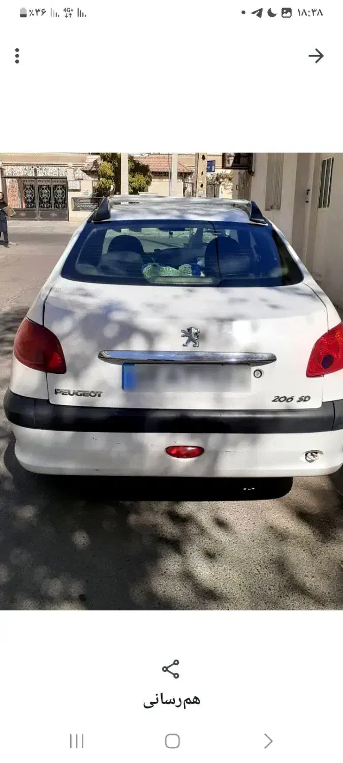 پژو ۲۰۶ صندوق دار v8 - 1390