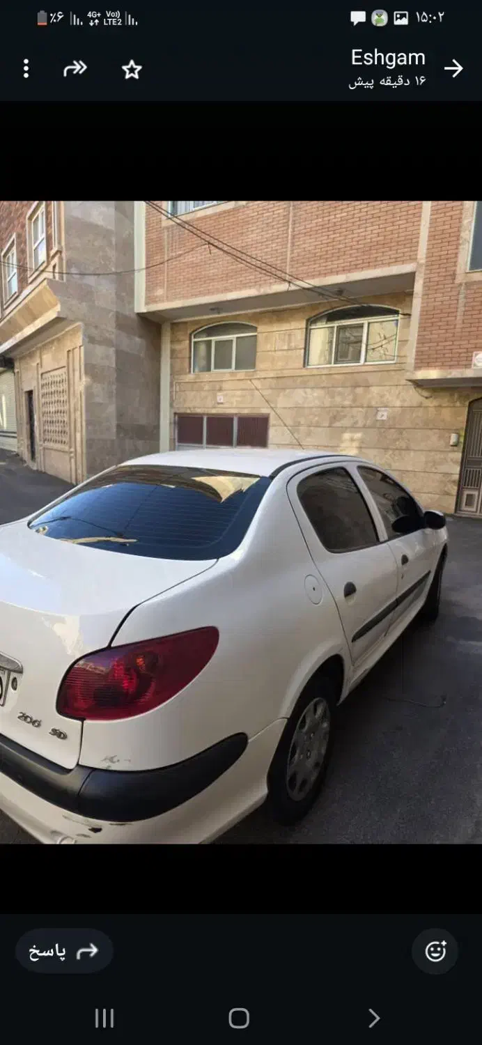 پژو ۲۰۶ صندوق دار v8 - 1393