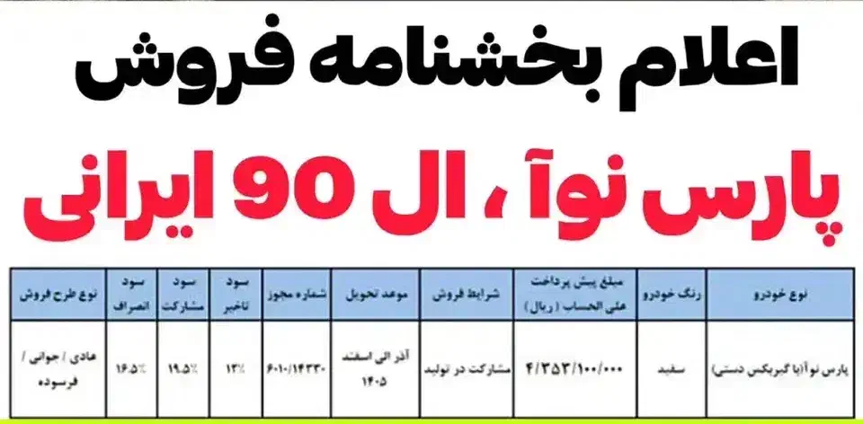 رنو پارس تندر گیربکس JHQ + مولتی مدیا - 1404