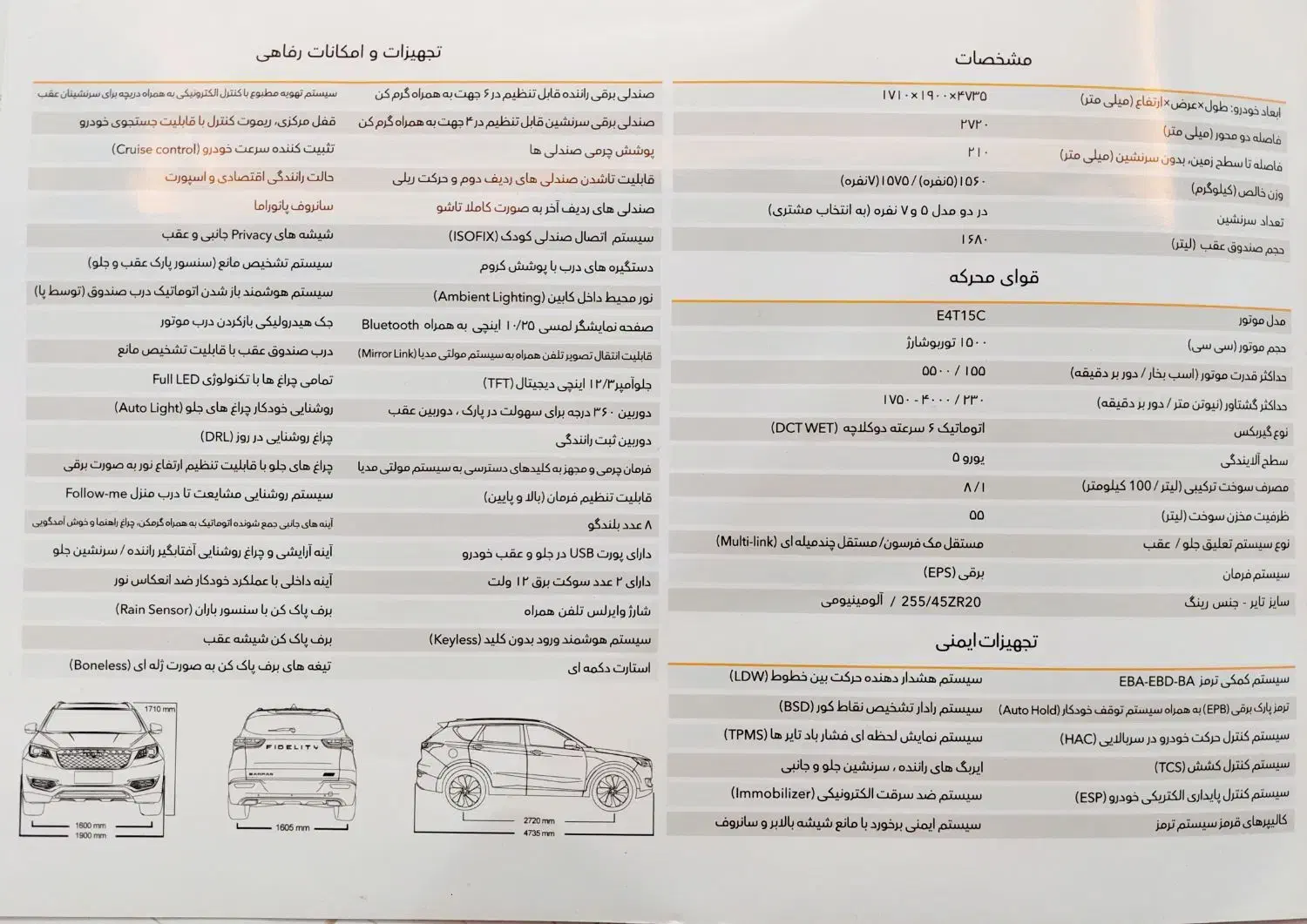 فیدلیتی پرایم تیپ ۱ (5 نفره) - 1401